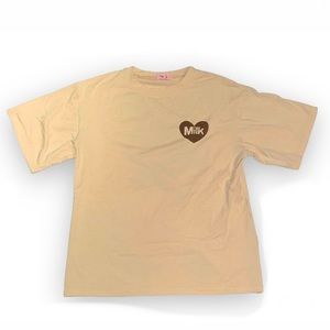 Vintage Kawaii Yellow "Milk" Korean Graphic T-Shirt Medium